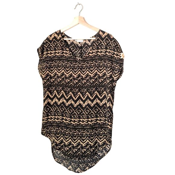 LUSH Loose Fit Sleeveless Aztec Southwestern Print Geometric Pattern Blouse XS - Picture 1 of 7